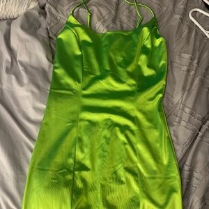 Spaghetti Strap Neon Mini Dress